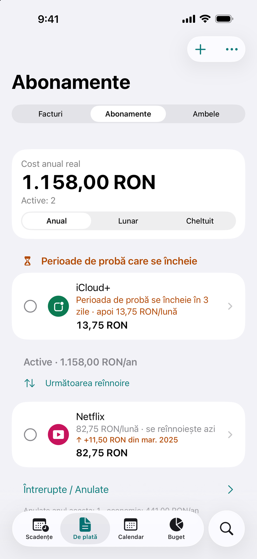 Abonamentele din DueBy: perioade de probă care se încheie, abonamente active cu totalul anual și o etichetă de scumpire