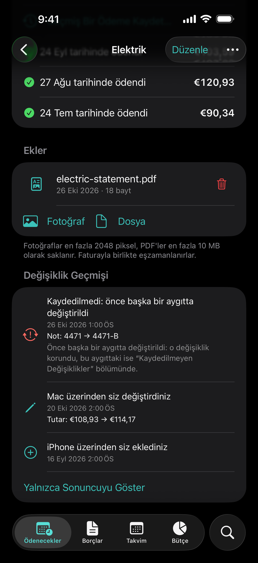 Değişiklik Geçmişi