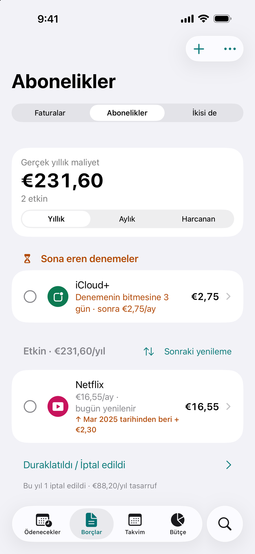 DueBy Abonelikler: biten denemeler, yıllık toplamıyla etkin abonelikler ve bir fiyat artışı etiketi